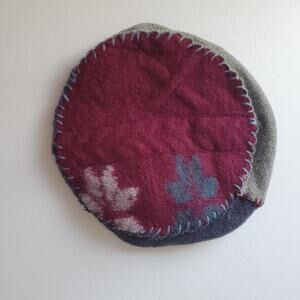 Crispina Ffrench Slouch Hat Womens One Size Multicolor Wool Patchwork Handmade